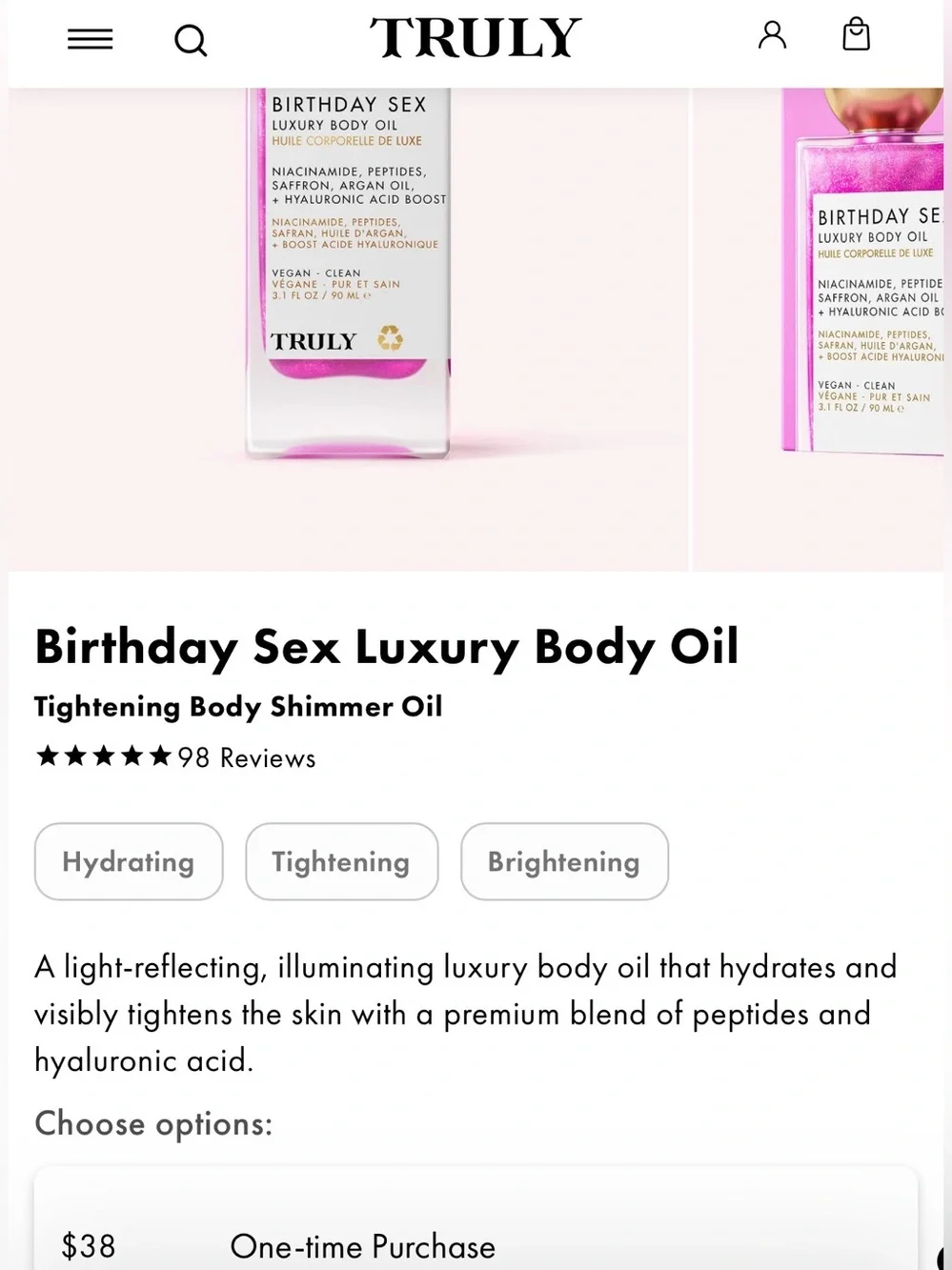 💕TRULY💕Birthday Sex Luxury Body Oil/NIP